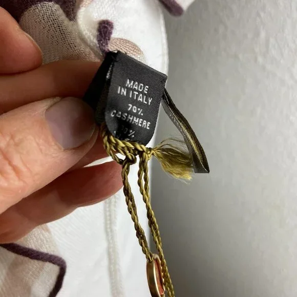 NWT Authentic Loro Piana Cashmere Silk Square Scarf Polka Dot - Picture 9 of 16